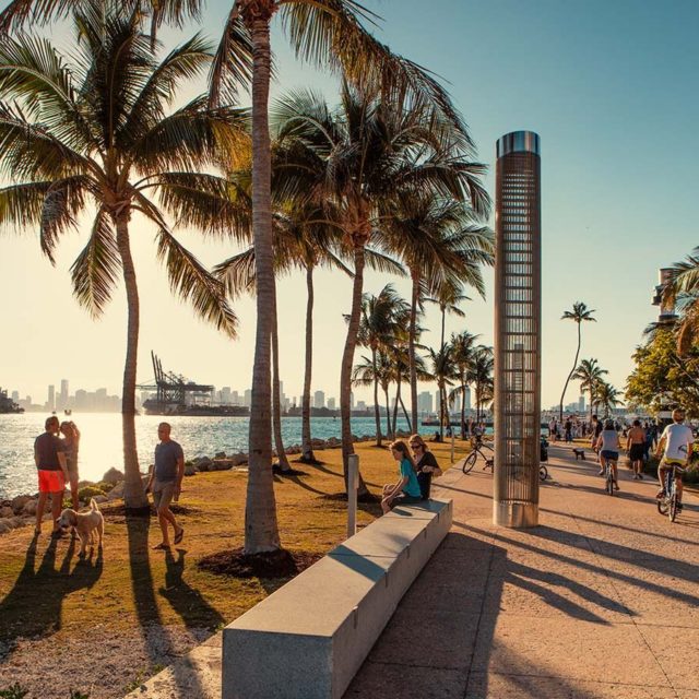 panorama cargo travel miami Picnic con amigos y familia en el Parque South Pointe, Miami